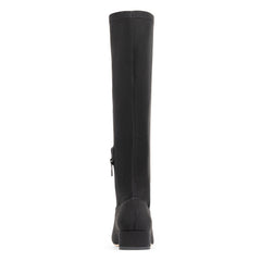 DOLORES KNEE-HIGH - Black Crepe | Donald Pliner Boots