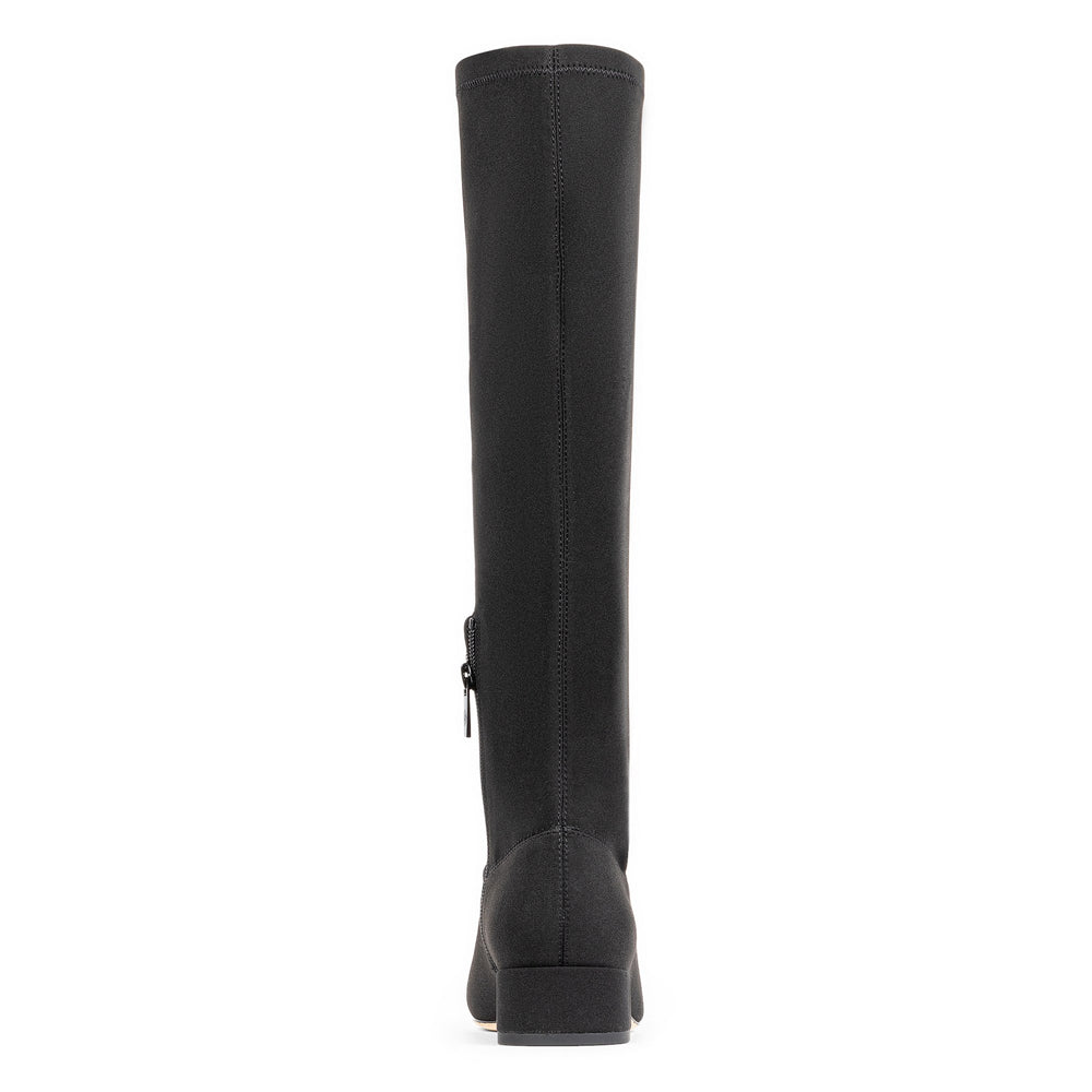 DOLORES KNEE-HIGH - Black Crepe | Donald Pliner Boots