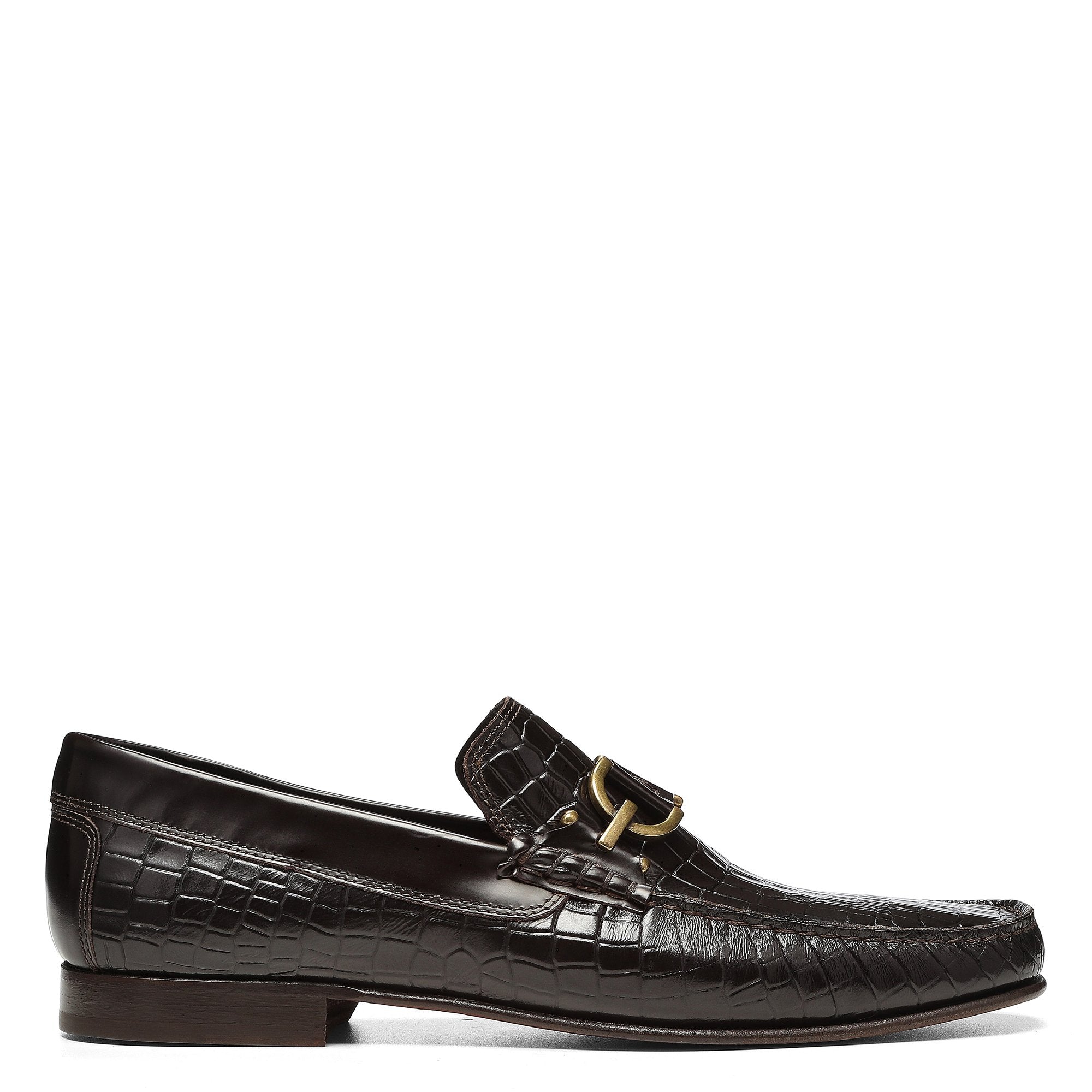 DACIO - Dark Brown Croco | Donald Pliner Casual